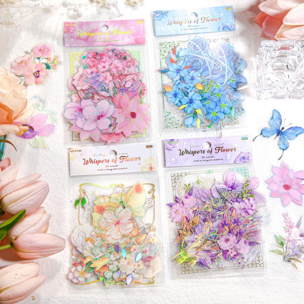 Handmade Holographic Laser Sticker DIY Crafts Ice Crystal Collage Decals  Laptop Scrapbook