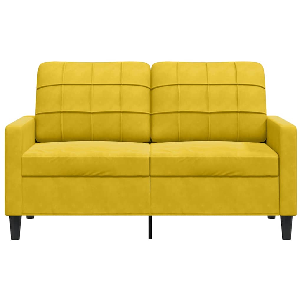 2 Seater Sofa Yellow 120 Cm Velvet