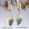 Charm Female Green Crystal Zircon Stone Grape Hoop Earrings Gold Color Simple Wedding Jewelry For Women