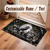 Fantasy Magic Theme Crystal Velvet Floor Rug Personalized Custom Name Text Warm Carpet Home Decoration