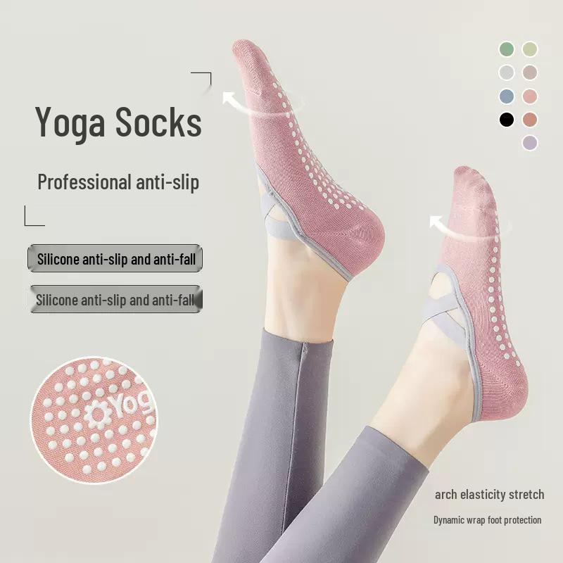 

Women s Anti-Slip Yoga & Pilates Socks - Cotton Short Fitness Socks for Indoor Dance & Beginner Sports серый/синий