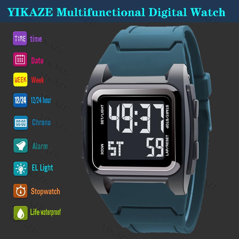 Men's Digital Watches Waterproof Men Sports Watch Luminous Clock Outdoor Running Student Kids Fitness Wristwatch