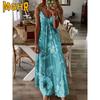 MGHR Abiti casual da donna alla moda per l'estate e la primavera, con scollo a V, senza maniche