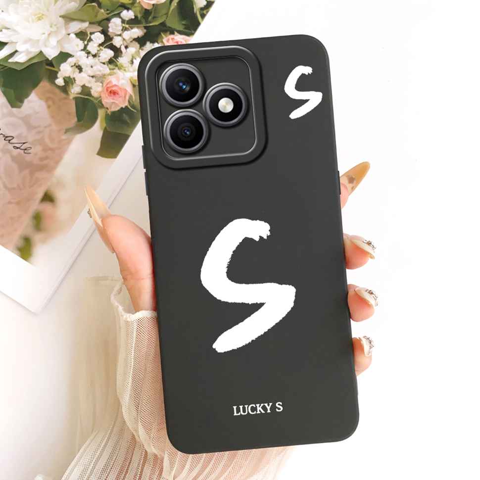 For Honor X8d 4G 6.77" Case Fashion Letters A-Z Full Protection Silicone Back Cover For Honor X8d X8D 4G Phone Cases Fundas