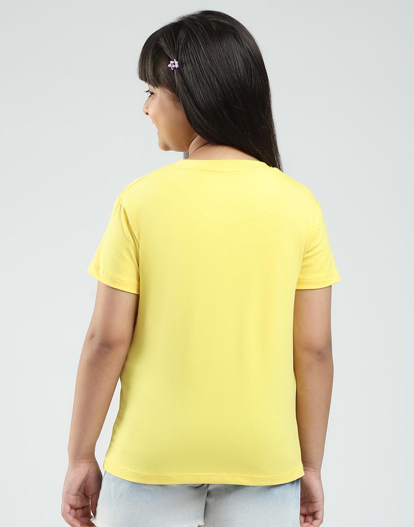 MONTE CARLO Girls Printed Round Neck Half Sleeve Tops Pack of 2