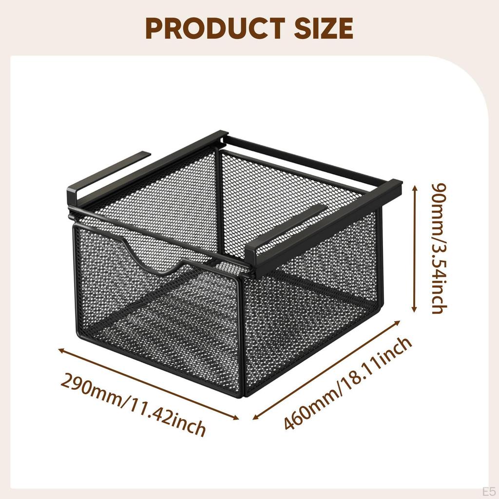 Hengende Utrekkbar Skuffkurv Glidende under Hylle Kaffeputeholder Flerbruks Skap