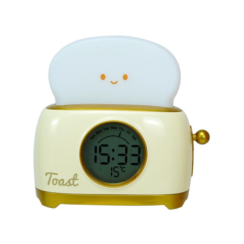 

Toaster Night Light Alarm Clock Children Alarm Clock Bedside Luminous Clock Charging Bedroom Night Lamp Decoration Children Gift жёлтый