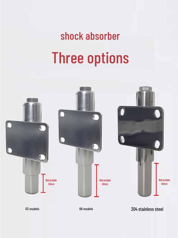 Shock-Absorbing Rubber Silent Wheel Caster (2" to 5") - Polyurethane with Spring Mechanism