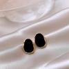 1 Paar Ohrstecker für Damen, unregelmäßige geometrische Form, schwarz, Retro, glatt, für die tägliche Pendelfahrt, Ohrstecker, leichter Ohrschmuck