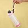 New Cute Cartoon Insulated Stainless Steel Water Cup with Straw and Handheld Rope