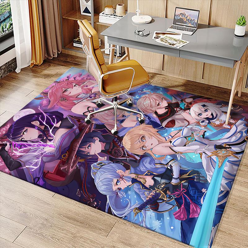 Genshin Impact characters Printed Absorbent Washable Carpet, Non-Slip Bathroom Mats, Kitchen Rugs, Yoga Mat,Living Room Entrance, Camping Picnic Rugs