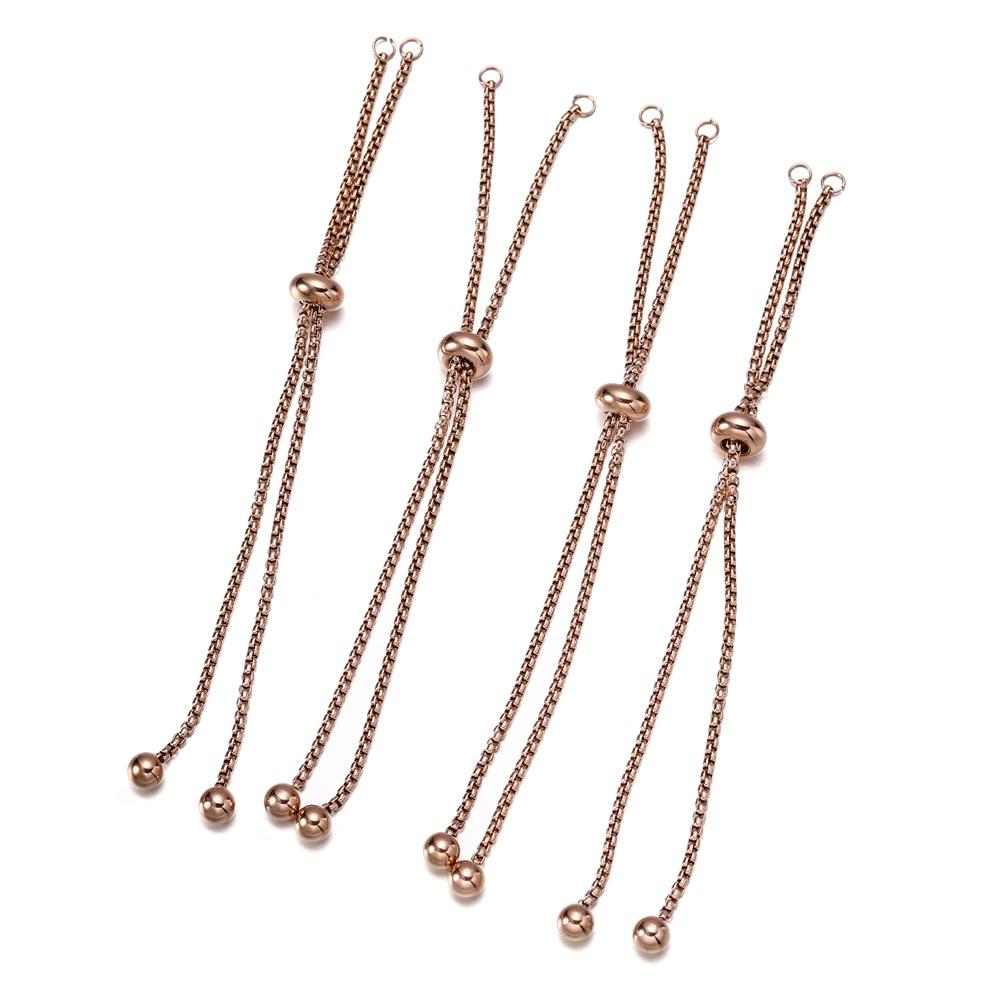 3/4pcs Stainless Steel Adjustable Slider Chain for Jewelry Making DIY Loops Connector Pendants Bracelets Chain Material Findings