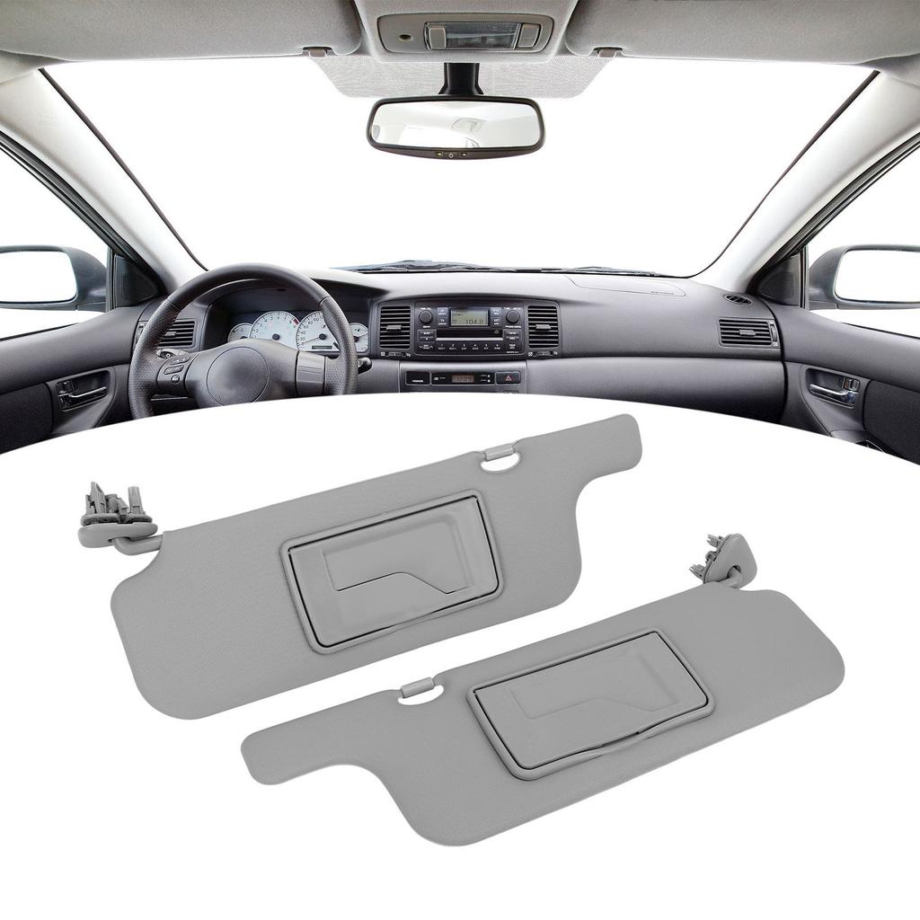 Pair of Sun Visor Assembly Gray Sun Blocking ABS Mirror for E120 E130 2001‑2007 Ninth Generation LHD Car Sun Visor Assy