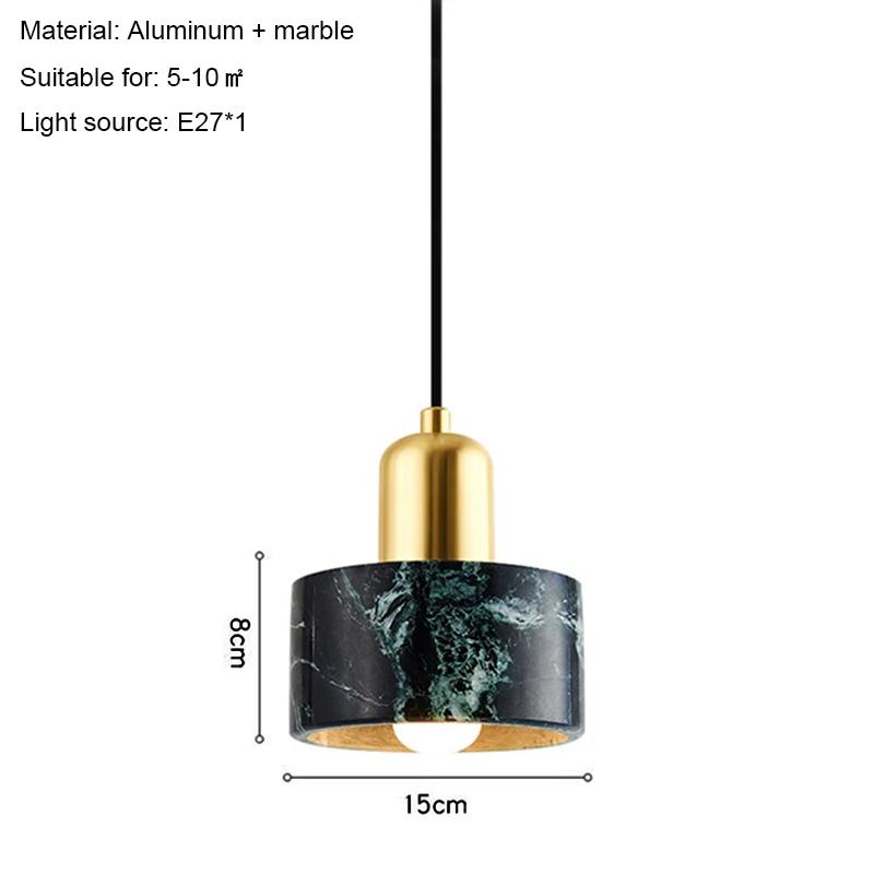 Nordic Ins Single Head Small Chandelier Bedroom Bedside Lamp Creative Personality Light Luxury Marble Designer Bar Lamp