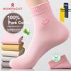 Montagut Women's Socks 100% Cotton Four Seasons 7A Odor-Resistant Anti-Pilling Mid-Calf Casual Breathable Socks