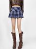 Plaid High-Waisted Pleated Skirt - 2026 Spring Arrival, Women's College Style