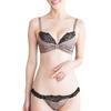 Extending Cleavage with a Bra Set gaps between cups Keeps busts looking slender and Fluffy Satin Bra and Panty C70 [Flande Lingerie] [No + beautiful]