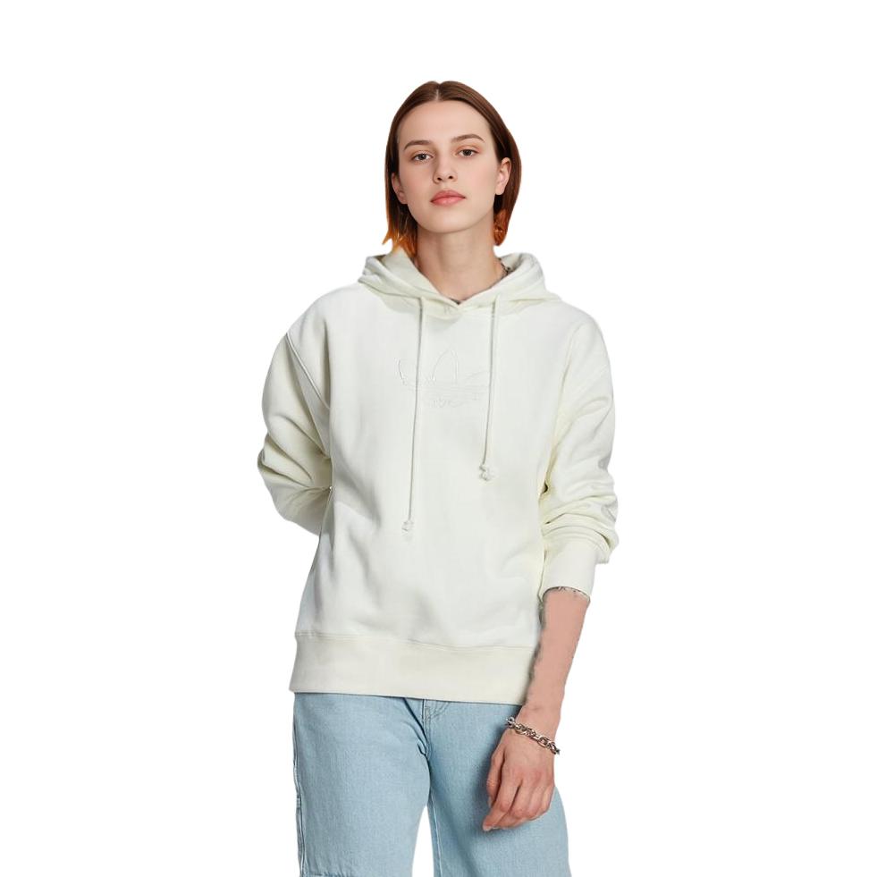 Adidas Originals Trefoil W Graphic Hoodie With Kangaroo Pocket Women Hoodie White HM1636