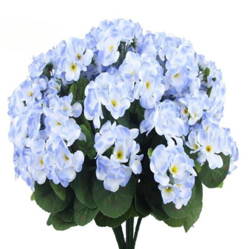 Ramo de begonias artificiales reutilizables para decoración de bodas y fiestas, flores falsas para el hogar, el interior, el jardín y el porche.