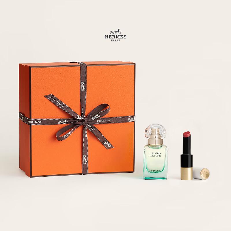Hermes Подарочный набор: Парфюм Un Jardin Sur Le Nil и Сатиновая помада Rouge Hermes