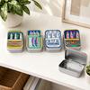 Retro Sardine Print Mini Metal Storage Tin, Portable Hinged Box for Earbuds Jewelry Pills Coins Travel Desk