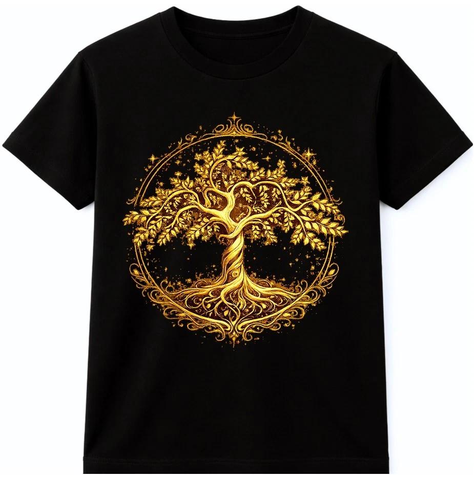 Tree of Life Graphic T-Shirt Celtic Spiritual Fantasy Nature Art Tee XL