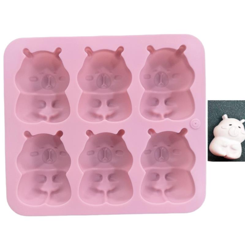 3D Capybara Silicone Mold Cartoon Animal Chocolate Cookies Ice Cube Tray Gummy Jelly Soap For Baby Shower Cake Decoration Tools