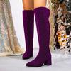 Fashion Liyke Runway Catwalk Fashion Sequined Thigh High Boots Women Purple Pointed Toe Zip Over The Knee Shoes Autumn Winter Low Heels