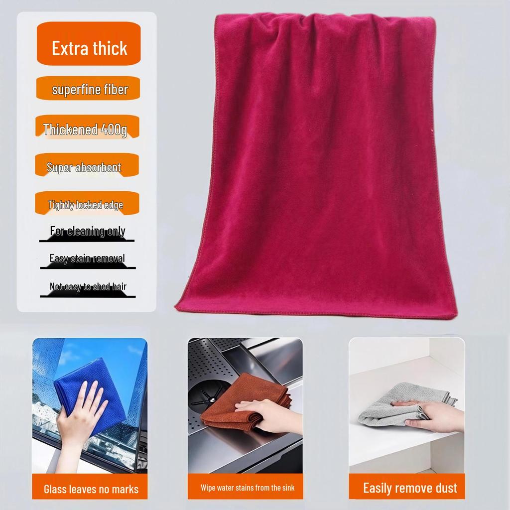 Ultra-Fine Fiber Thickened Car Wash and Cleaning Towel with High Water Absorption - Ideal for Home, Hotel, and Salon Use