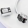 New 925 Silver Charm Bracelet Women Jewelry Travel Series Camera Air Balloon Motorcycle Accessories
