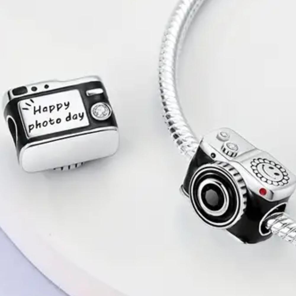New 925 Silver Charm Bracelet Women Jewelry Travel Series Camera Air Balloon Motorcycle Accessories