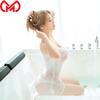 Sexy Women Tight Pencil Cute Dress Ice Silk Smooth Sheer See Through Micro Mini Dress Bodycon Bandage Maid Dress