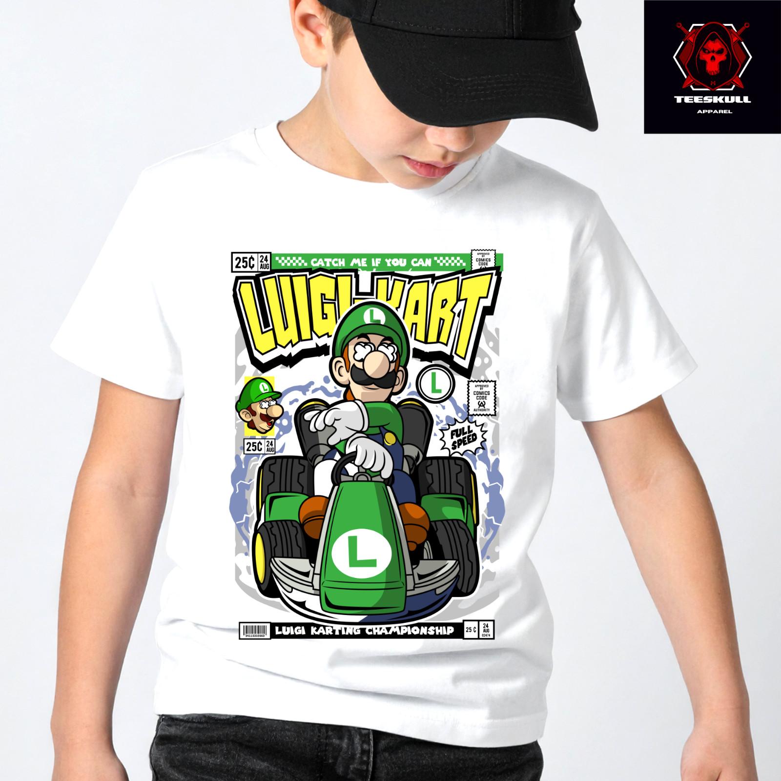 Super Mario Luigi Kart Video Gamer Premium Quality Soft Cotton T-Shirt 2XL