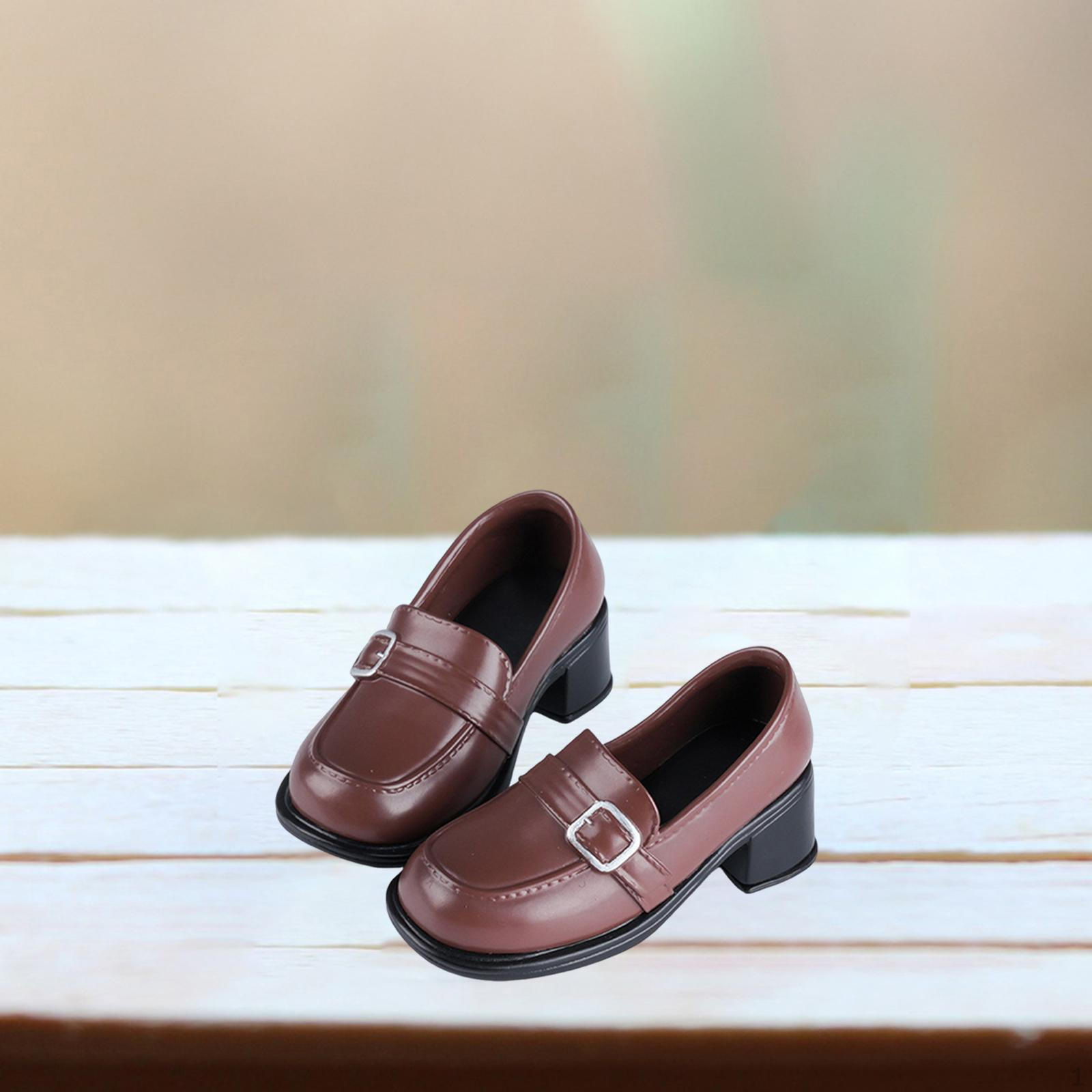 

1/4 BJD Doll Shoes Fashion Miniature Dress up Loafers Slip on for 18 Collectible Girls Action коричневий