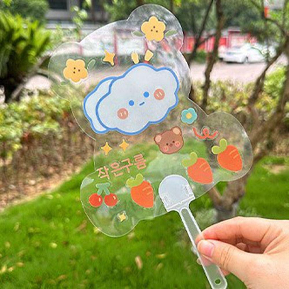 DIY Transparent Hand Fans Portable Graffiti Fan Creative DIY Blank Fan  Students