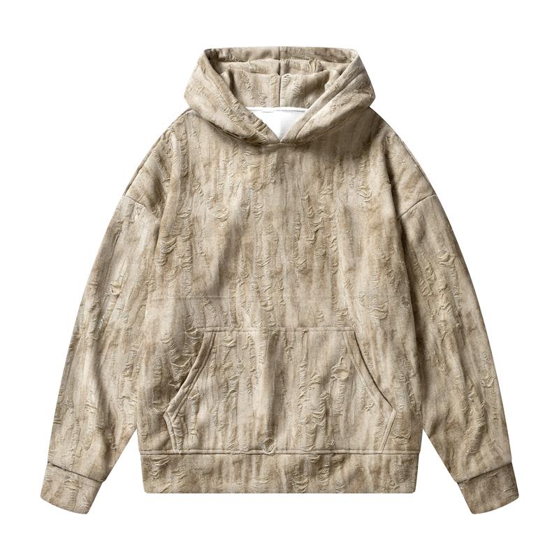 Men's Hooded New Spring and Autumn Solid Color Night Reflective Strip Hooded Sweatshirt Loose Trendy Sweatshirt