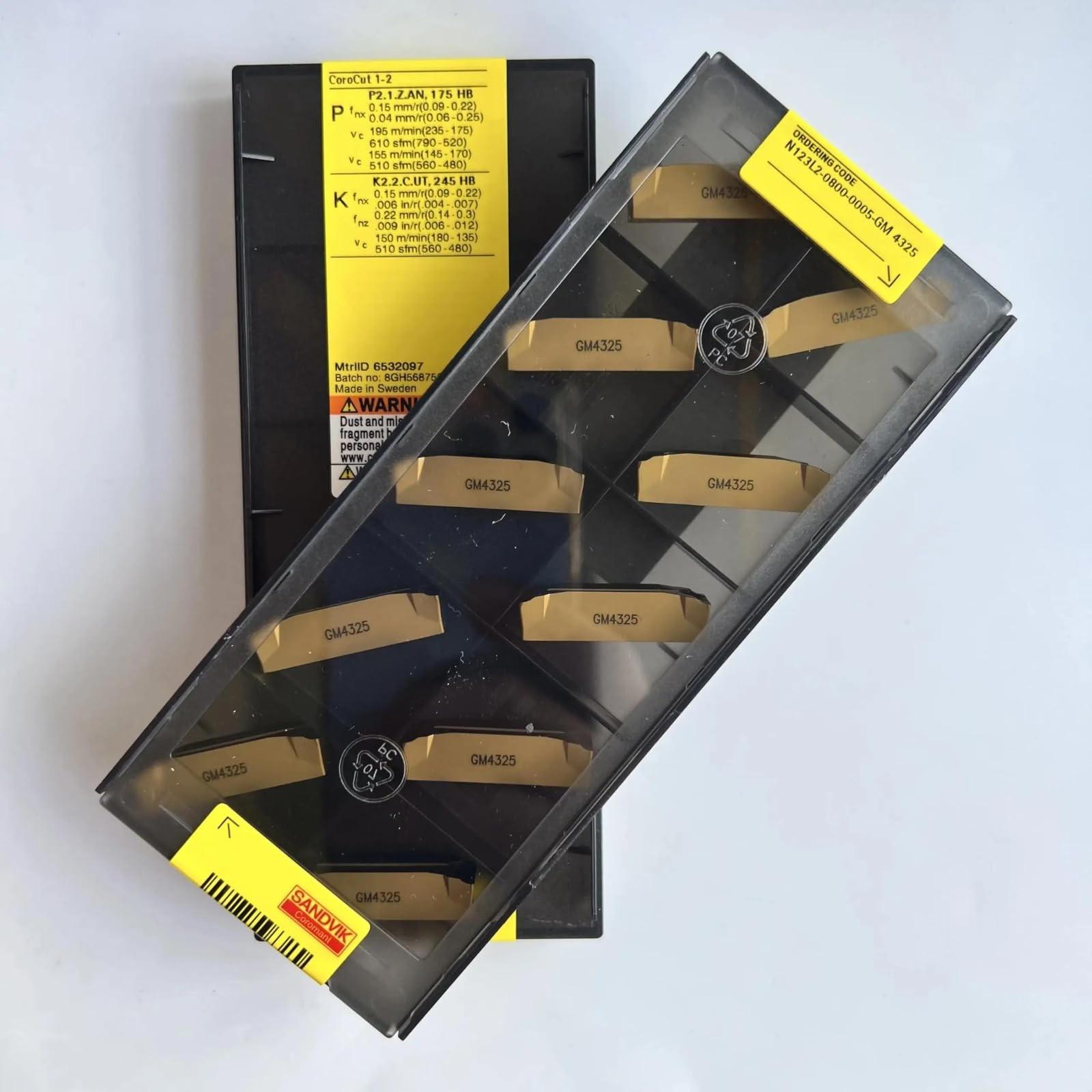 

Original Sandvik / N123L2-0800-0005-GM 4325 / CNC lathe carbide blade 10 PCS