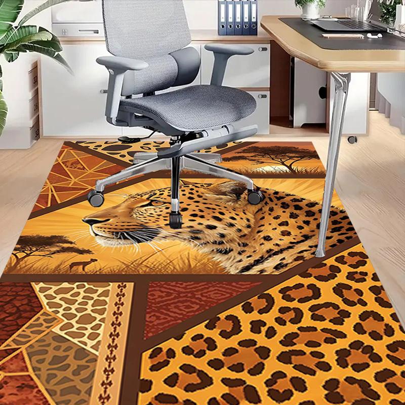 1 Stück Leopardenmuster Safari Extra Groß Rutschfester Teppich, Büro, Familie, Schlafzimmer, Studio - Großer Teppich für Innenbereiche, Lebendige Farben - A225