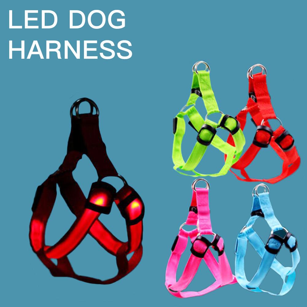 Manufacturer Outdoor Nylon Adjustable Custom Rechargeable Led Dog Harness синий