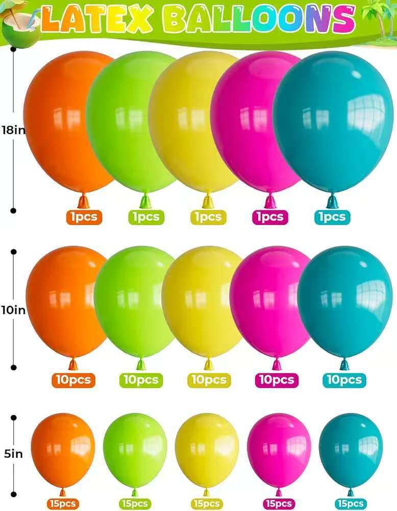 Hawaiian Balloon Set Wreath Summer Pool Party Pineapple Balloon Hawaiian Party Outdoor Decoration