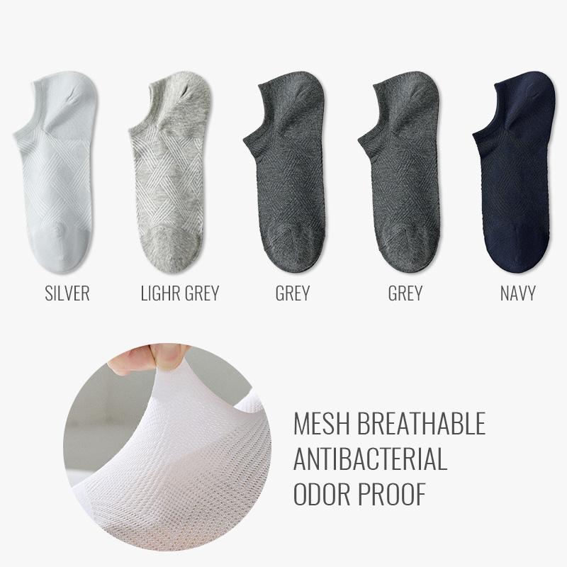 MiiOW Pure Cotton Short Sock Men Sport Non-Slip Invisible Ankle Sock Summer Anti Sweat Deodorant Breathable Business Dress Sock