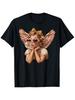 Cute Angel Blowing Bubble Heart Sunglasses Bow T-shirt