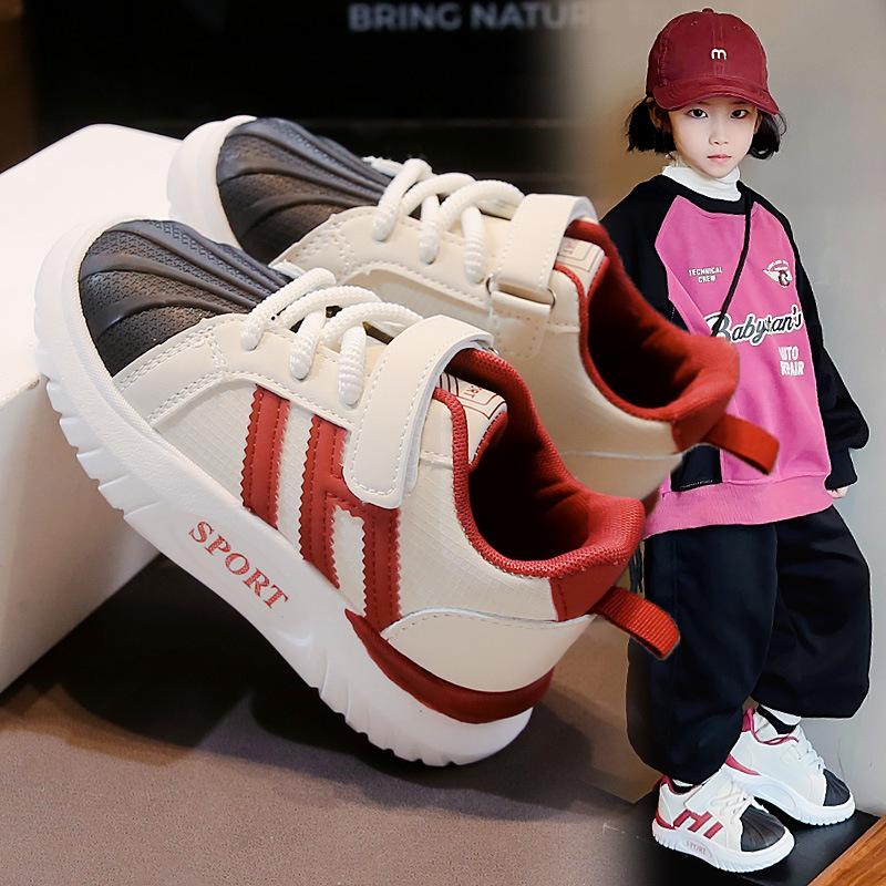Girls' sports shoes 2025 new autumn soft-soled boys' shell head board shoes children's shoes medium and older children's casual shoes