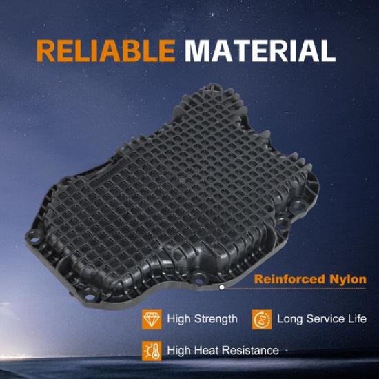 Black Oil Pan + Gasket for Nissan -2024 Rogue 1.5 Engine 11110-6RC2B