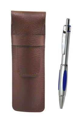 Shibochoco Color Cowhide Leather Pen Case Metal Scorpion Shocking Ballpoint Pen Set Silver SASTYO-B989A-S