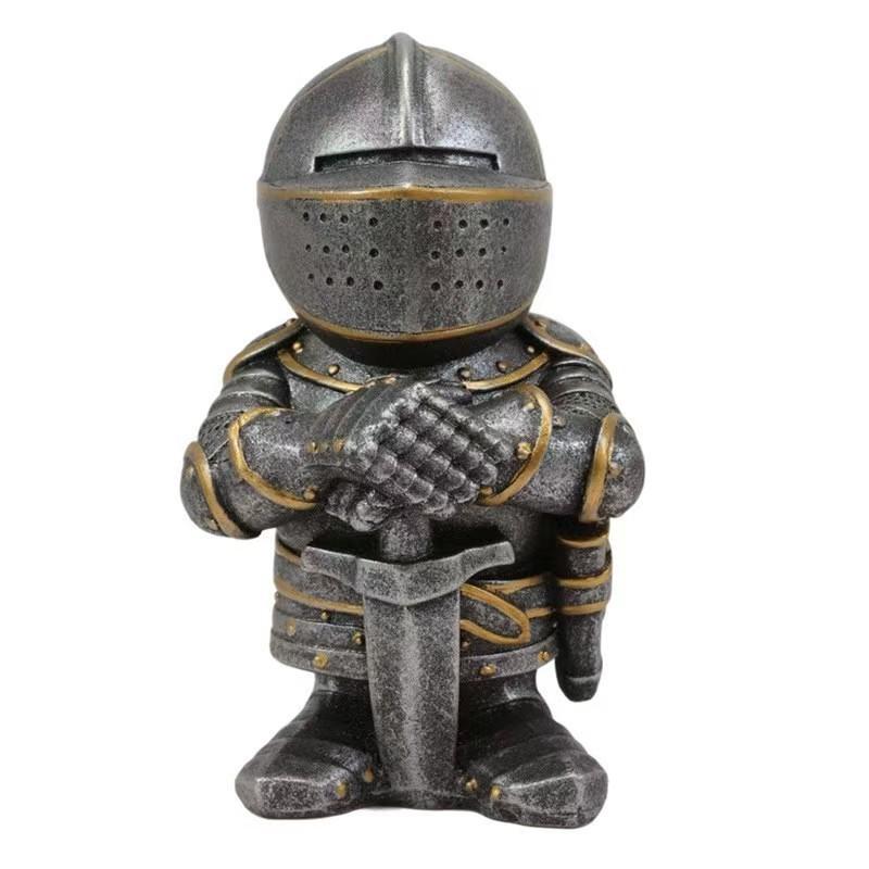 Gnome Knight Resin Crafts European Sculpture Ornament Medieval War Axe Guard Ornament