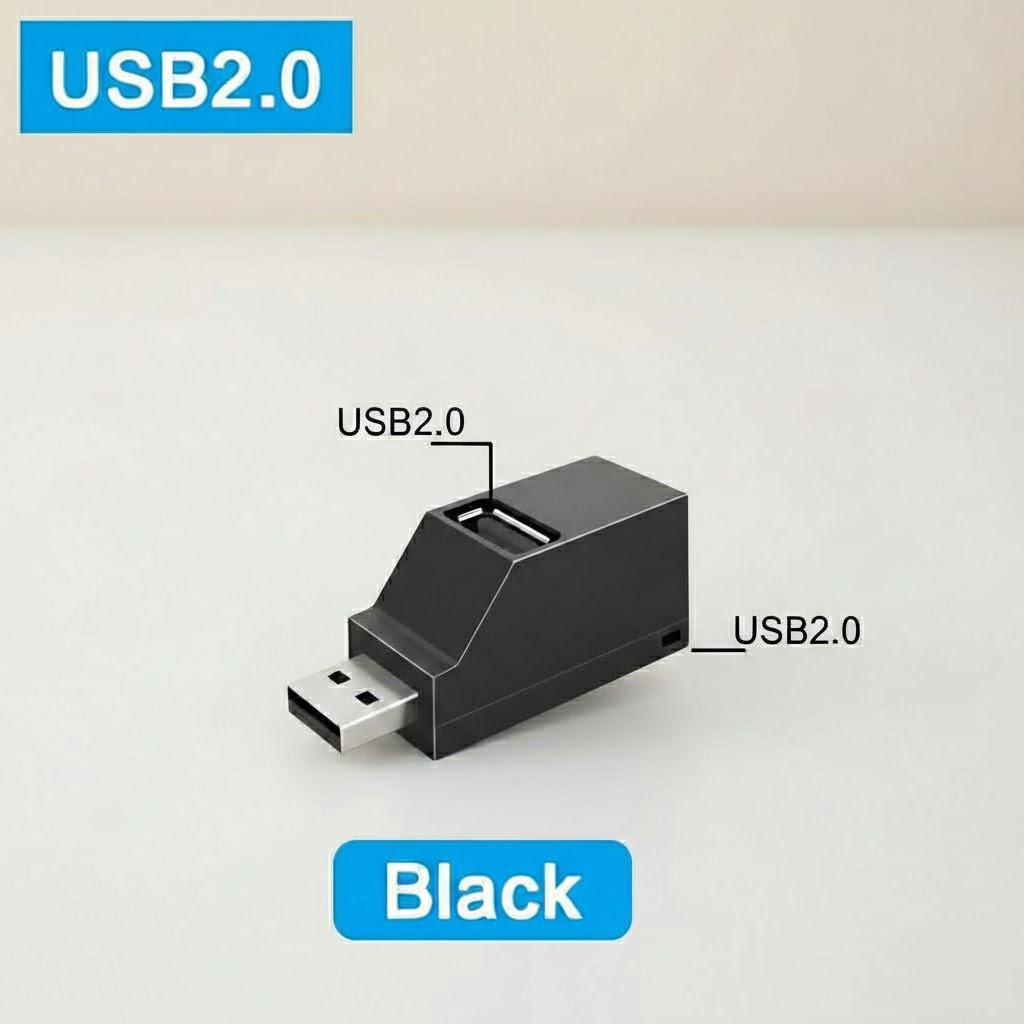 Mini 3-Port USB Hub USB2.0 USB3.0 High-Speed Splitter for Laptops Computers Portable Multiport Adapter