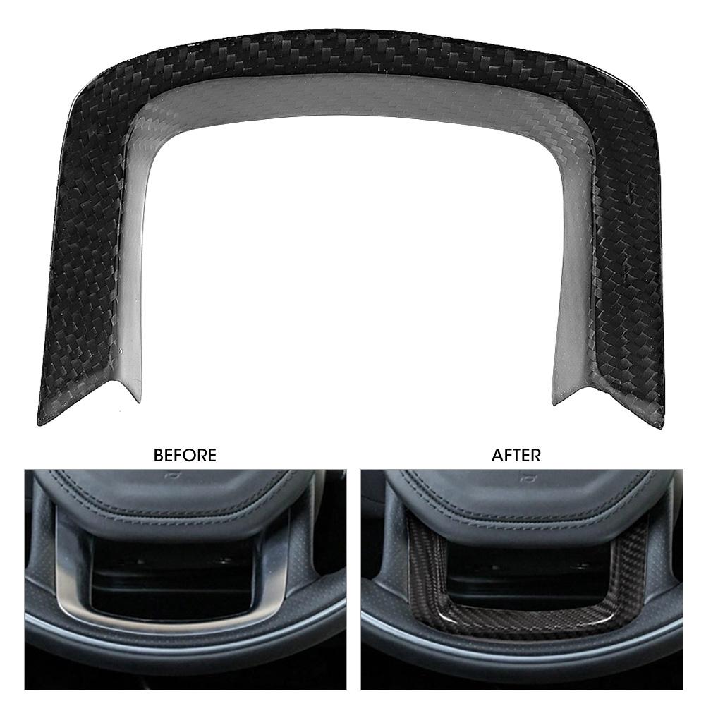 Car Steering Wheel Trim Real Carbon Fiber Auto Decoration Fit for Range Rover Evoque 2020