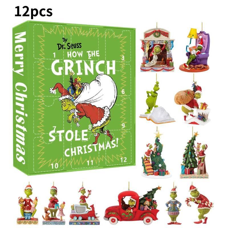 Kreativní Grinch Odpočítávání Vánoce S Okouzlujícími Akrylovými Ozdobami Pro Sváteční Dekoraci