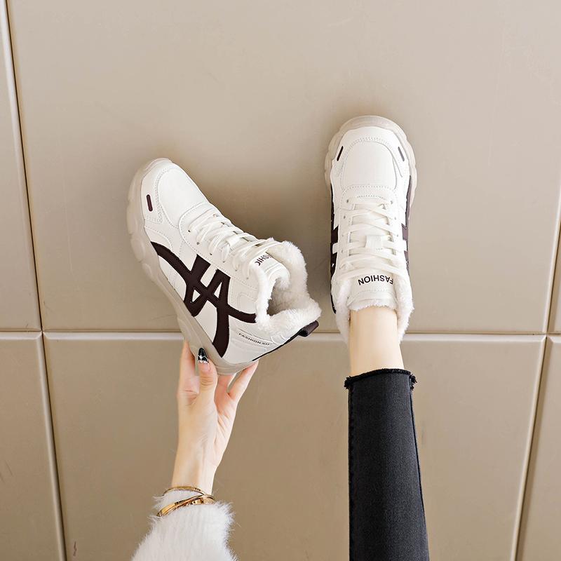 TUINANLE Women's Winter Ankle Boots New Casual Sports Warmed Shoes Woman Platform Plus Plush Sneakers